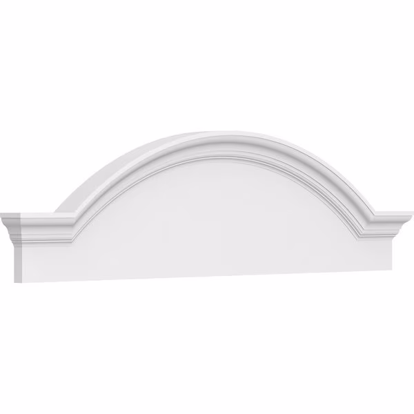 Segment Arch W/ Flankers Smooth Architectural Grade PVC Pediment, 48